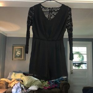 Black lace romper